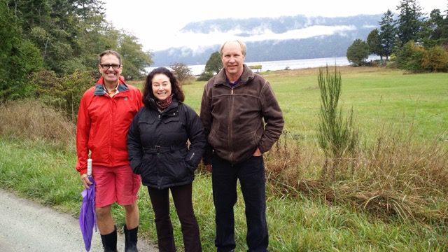 EV Tours team in Victoria BC with Elizabeth, John, and Garth ready to welcome guests on private Vancouver Island tours