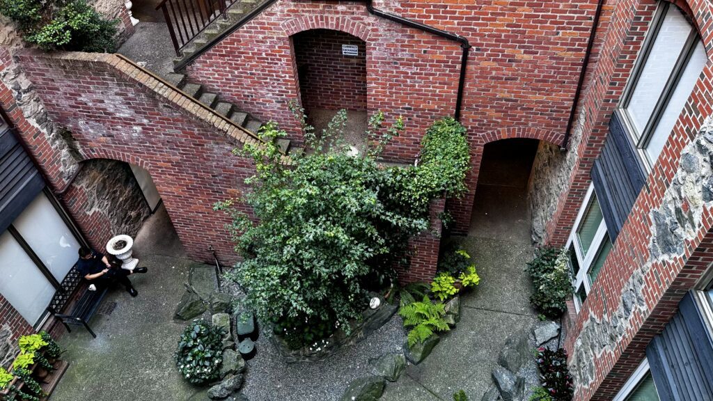 Courtyard in Historic building narrows Waddington Alley
