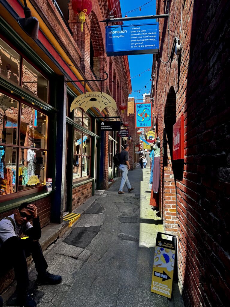 Historic alleyway in downtown Victoria, British Columbia, featuring heritage architecture and hidden local character