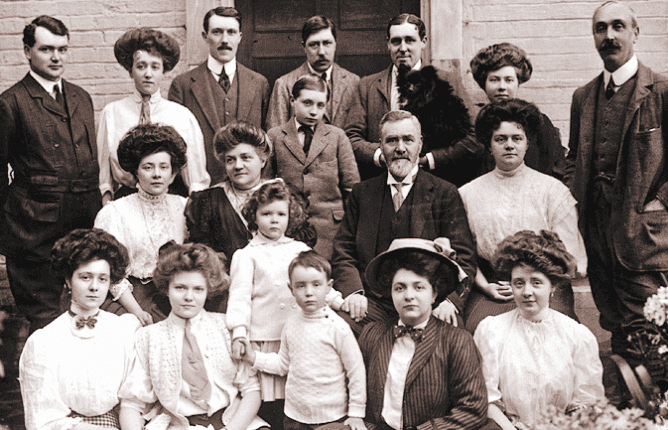 Historic portrait of the Dunsmuir family, the original residents of Hatley Castle.